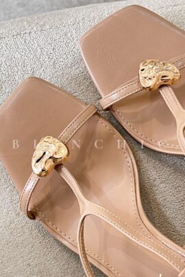 Sandalias Tacon Fino Cleo Beige