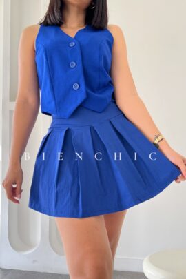 Falda Plisada Azul