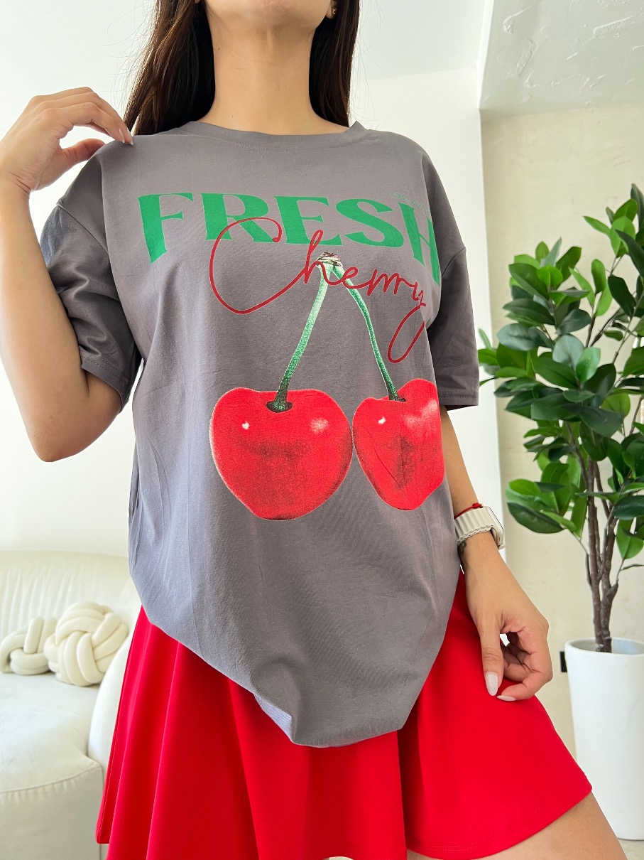 Camiseta gris Cherry - Imagen 3