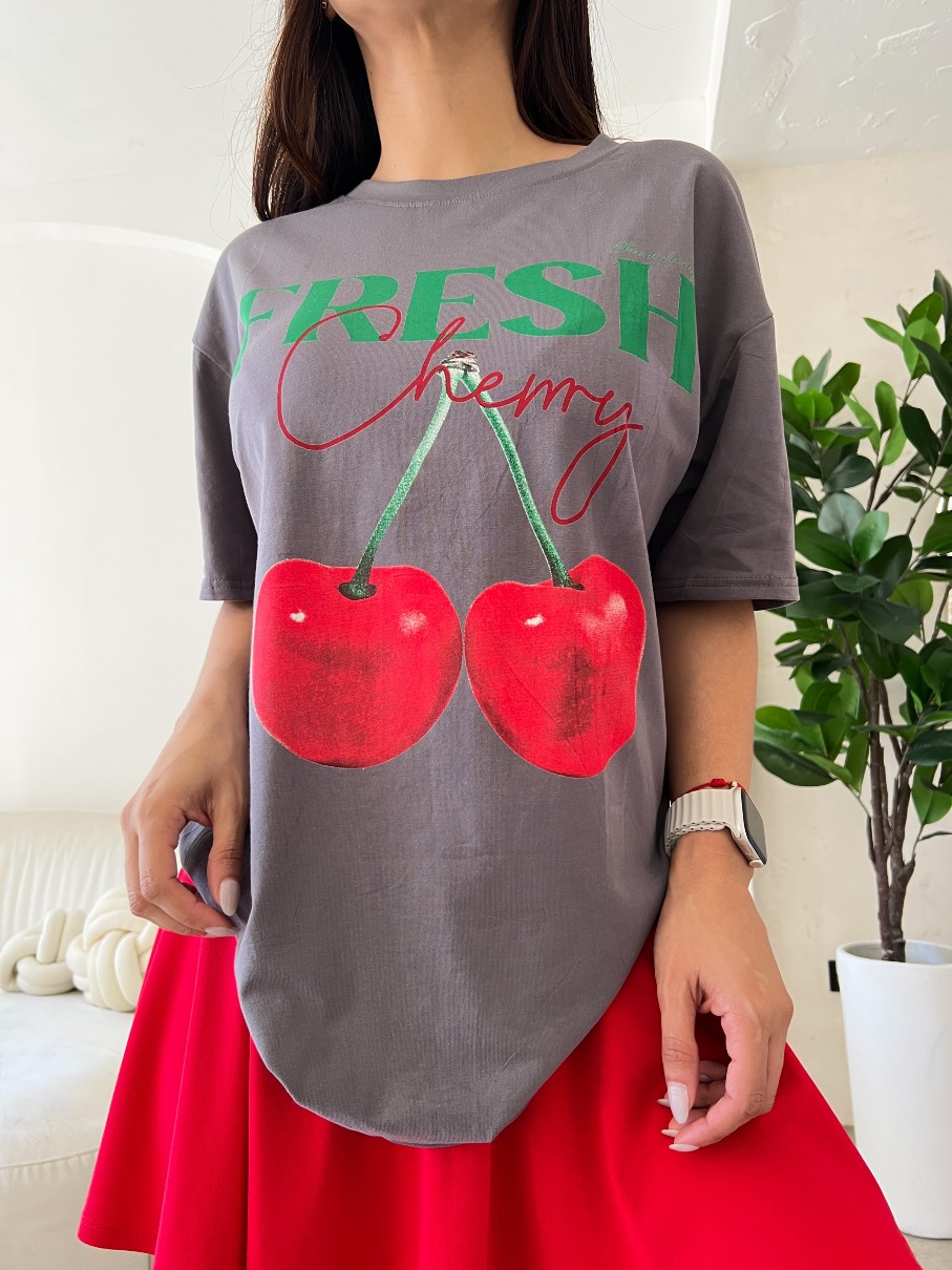 Camiseta gris Cherry - Imagen 4