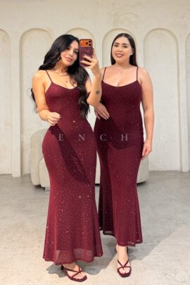 Maxivestido Mesh de Tiro Agnes