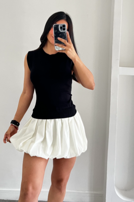 Vestido Negro/Blanco Ellie