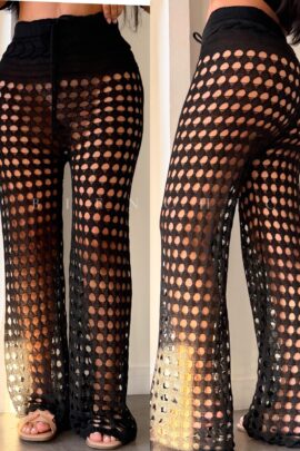 Pants de Crochet Negro Alondra