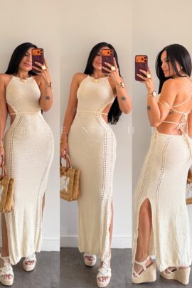Maxivestido Tejido con Escote Stella