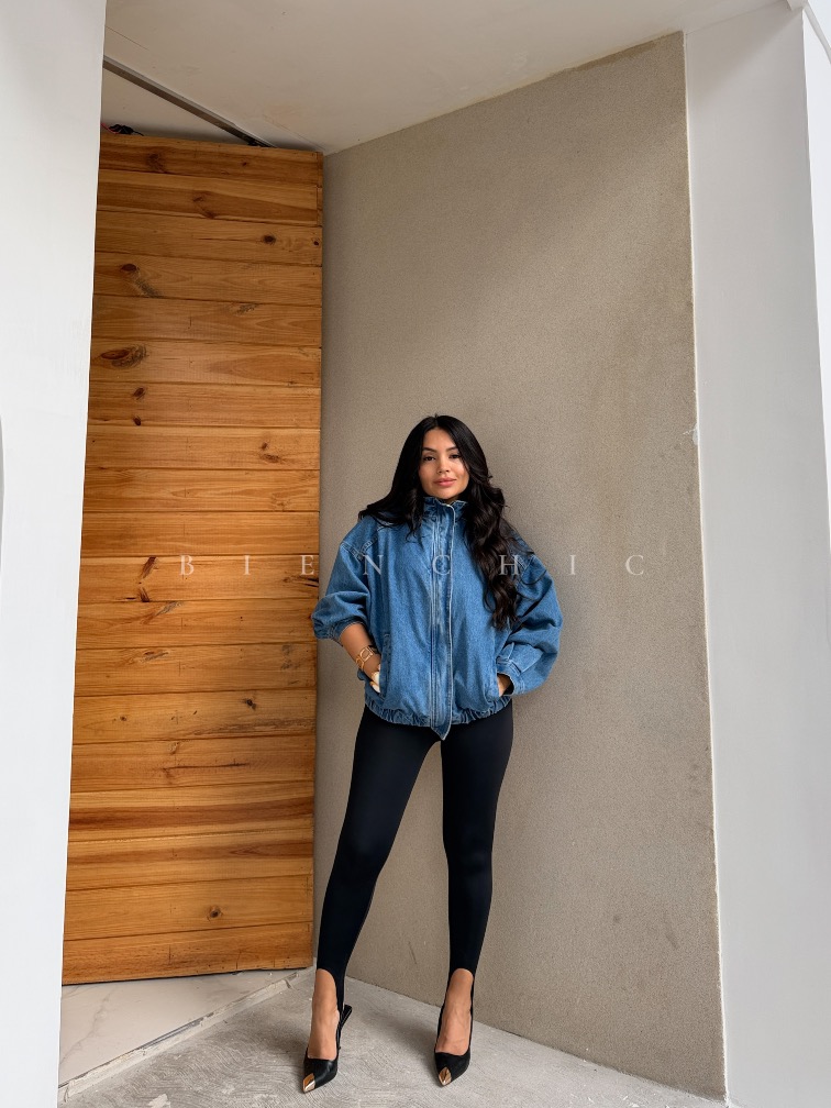 Chaqueta FUNNEL NECK denim BC7 - Imagen 5