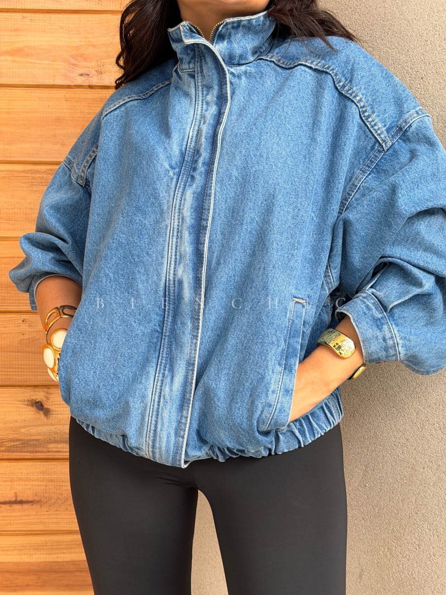Chaqueta FUNNEL NECK denim BC7