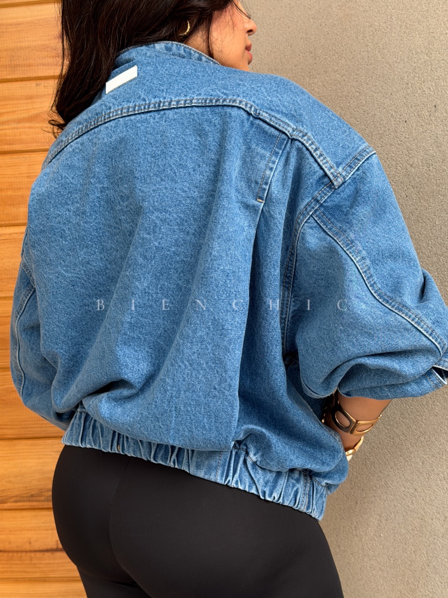 Chaqueta FUNNEL NECK denim BC7 - Imagen 3