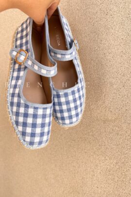 Zapatillas Azul Cuadros Fiorella