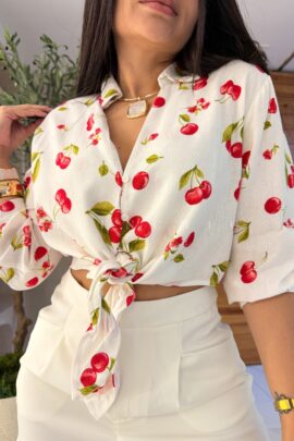 Camisa nudo Cerezas