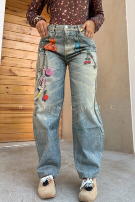 Jeans Estampado Barrel Fit Nina