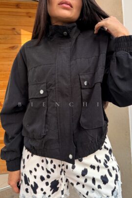 Chaqueta Negra Gamuza Luna