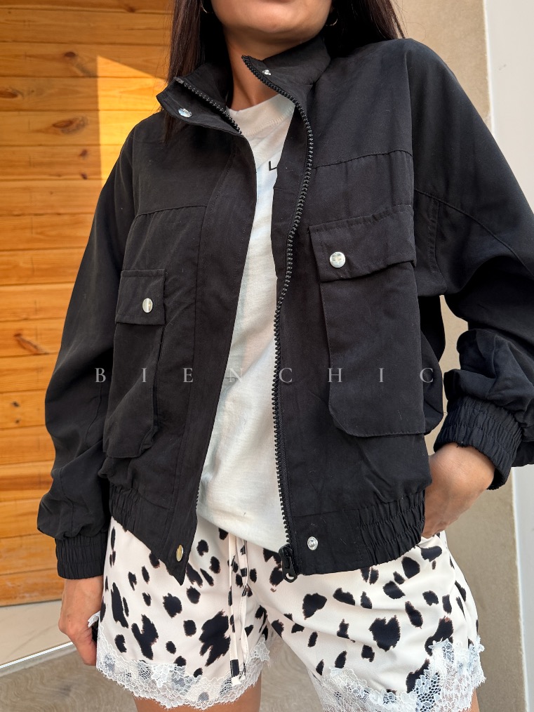 Chaqueta Negra Gamuza Luna - Imagen 2