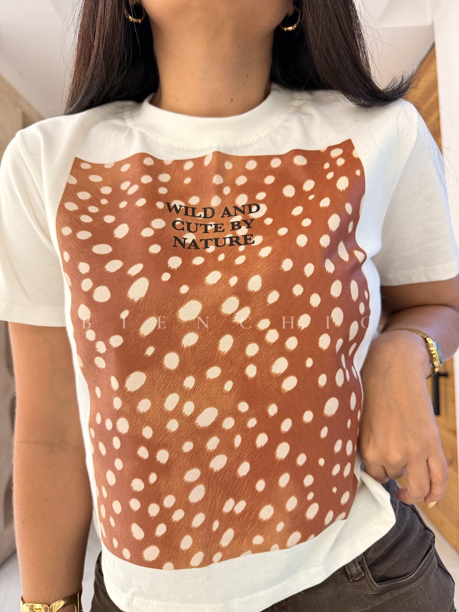 Camiseta Crooped Estampada Bambi