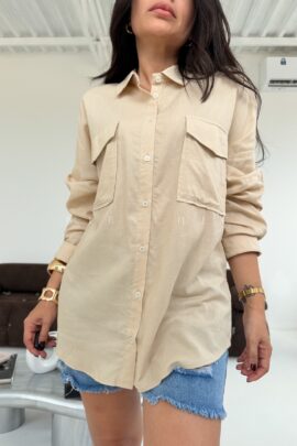 Camisa Beige de Botones Melany