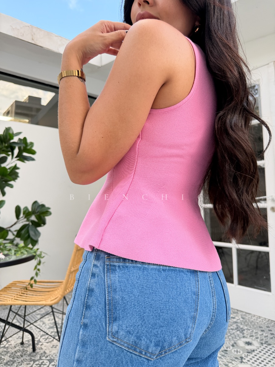 Top Rosado Peplum Sahira - Imagen 3