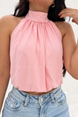 Top Amarrado Rosado Luxo