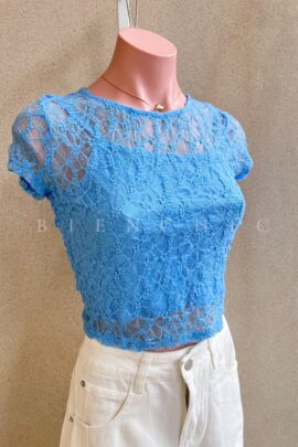 Top De Encaje Azul Lislie