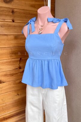 Blusa Azul Volados Arlet