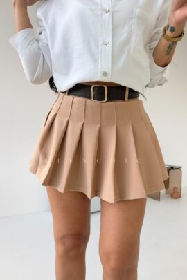 Falda Short Beige Plisada Linda