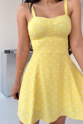 Vestido Braga Amarillo Corazones Paola