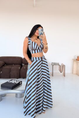 Conjunto Rayas Maxi Falda Zoey