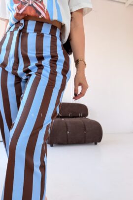 Pants De Rayas Azul Aisha