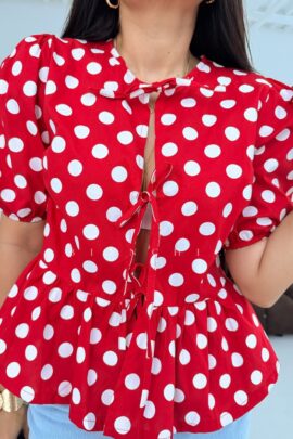 Blusa Amarrada Lunares Nieves