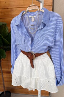 Camisa Azul de Botones Azzurra
