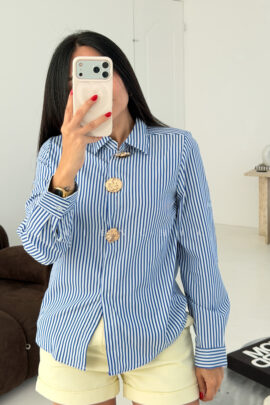 Camisa Azul de Botones Marcella