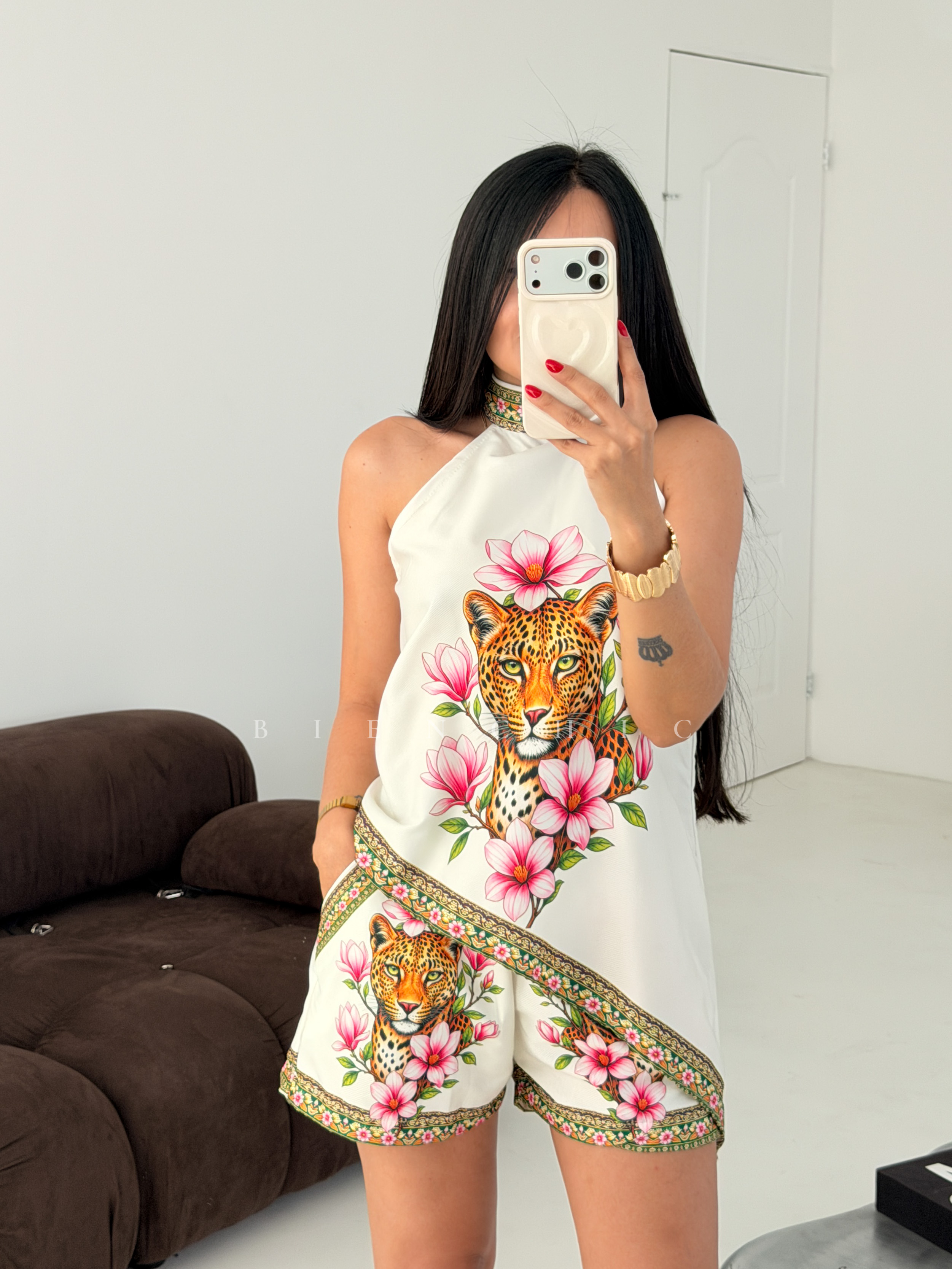 Conjunto (Set) short y Blusa Leopardo Maribel - Imagen 5