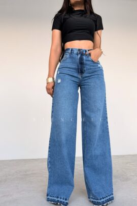 Jeans Bota Recta Denim Sin Ruedo Giovanna  MD7