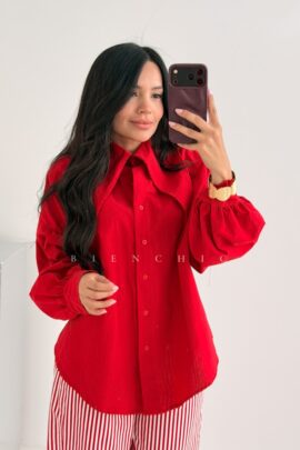 Camisa Roja De Botones Sabrina