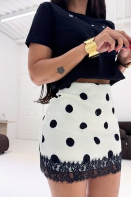 Falda short Blanco Lunares Ines